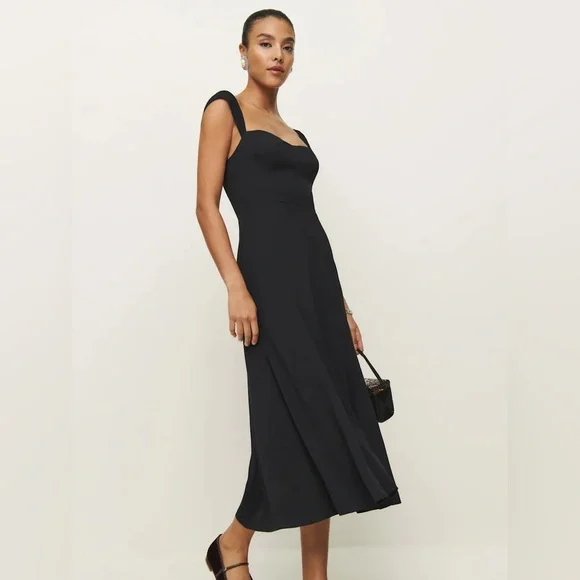 Reformation Bryson Dress In Black, brand new without tags, never worn, no flaws. - Picture 5 of 5